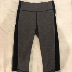 Lululemon capris, size 10, gray with black trim.